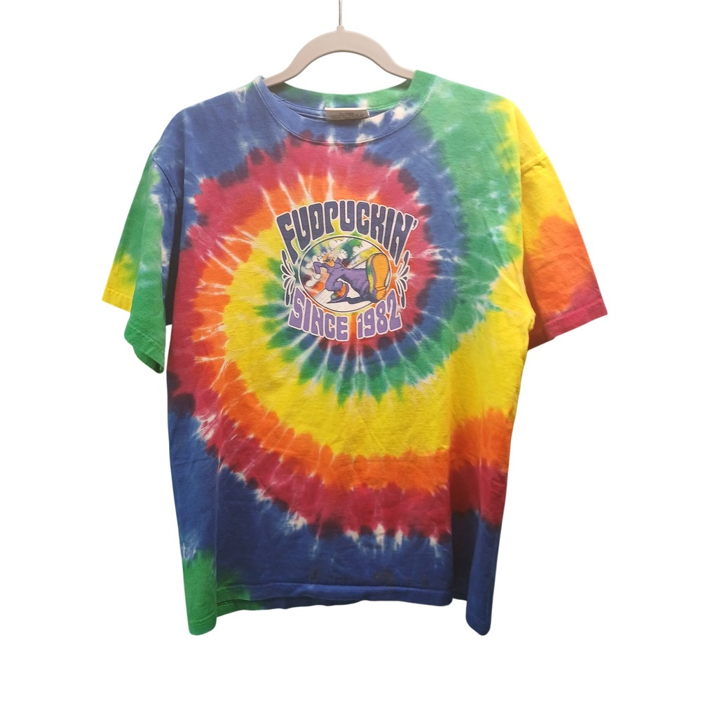 Fudpuckers Tie Dye T Shirt‎ Since 1982 Beachside Bar Grill Florida Graphic Tee
